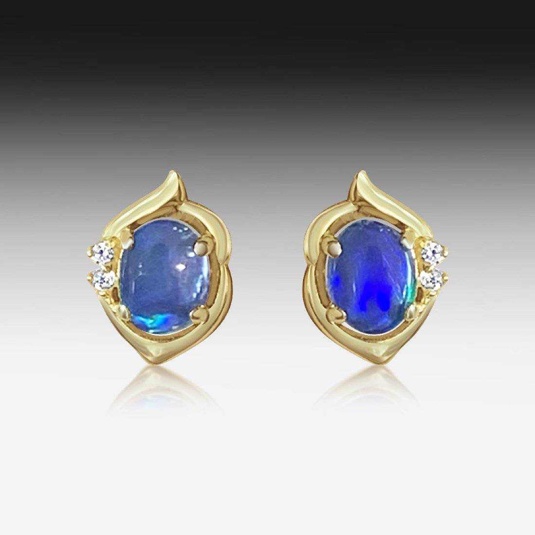 Sterling Silver Opal Triplet fancy earrings - Masterpiece Jewellery Opal & Gems Sydney Australia | Online Shop