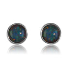 Sterling Silver Opal triplet round studs - Masterpiece Jewellery Opal & Gems Sydney Australia | Online Shop