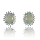 Sterling Silver White Opal earring clusters - Masterpiece Jewellery Opal & Gems Sydney Australia | Online Shop