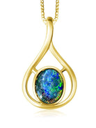 Sterling Silver Gold Plated Opal triplet pendant - Masterpiece Jewellery Opal & Gems Sydney Australia | Online Shop