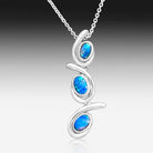 Sterling silver 3 drop pendant with Opals - Masterpiece Jewellery Opal & Gems Sydney Australia | Online Shop