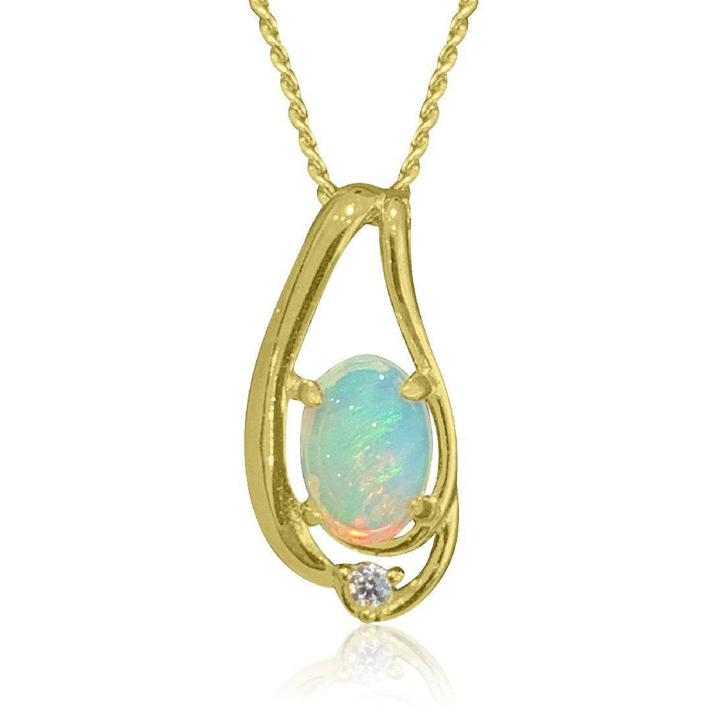 Sterling Silver Gold plated Opal pendant - Masterpiece Jewellery Opal & Gems Sydney Australia | Online Shop