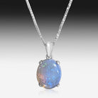 Sterling Silver Opal solitaire claw set pendant - Masterpiece Jewellery Opal & Gems Sydney Australia | Online Shop