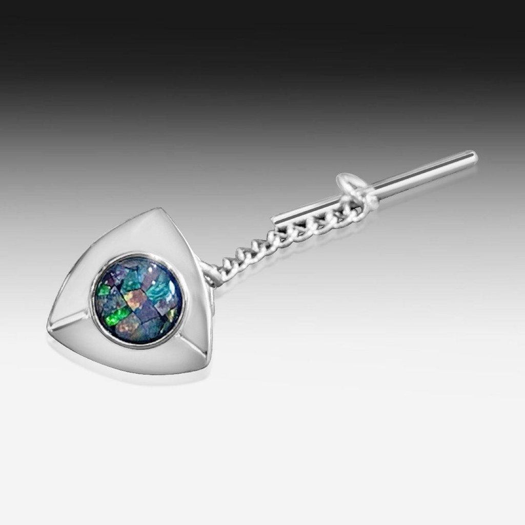 Sterling Silver Opal triplet tie pin - Masterpiece Jewellery Opal & Gems Sydney Australia | Online Shop