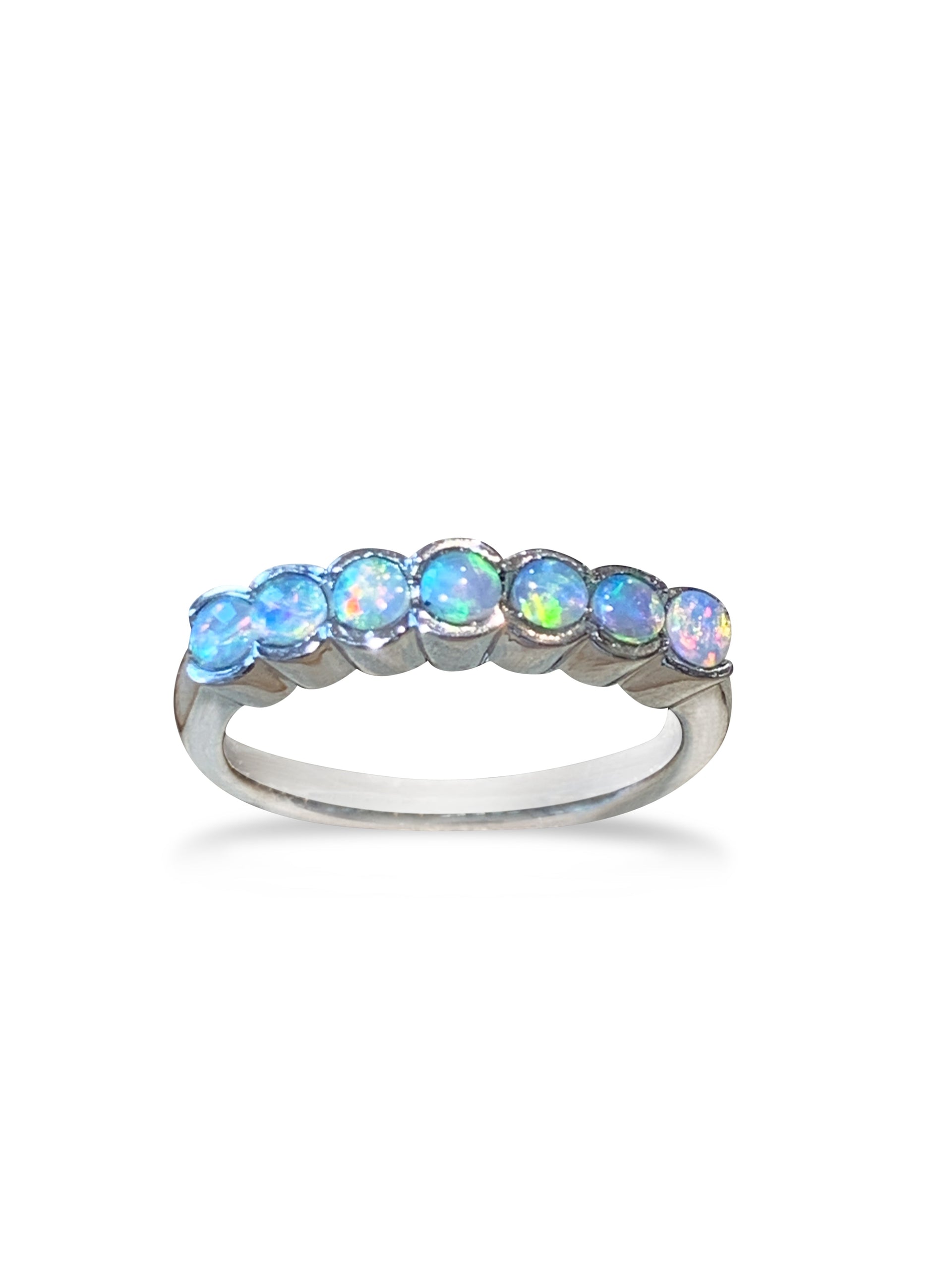 14kt White Gold eternity Opal band - Main Image