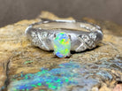 18kt White Gold Crystal Opal and Diamond ring - Masterpiece Jewellery Opal & Gems Sydney Australia | Online Shop