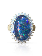 Gold plated sterling silver Opal triplet cluster ring - Masterpiece Jewellery Opal & Gems Sydney Australia | Online Shop