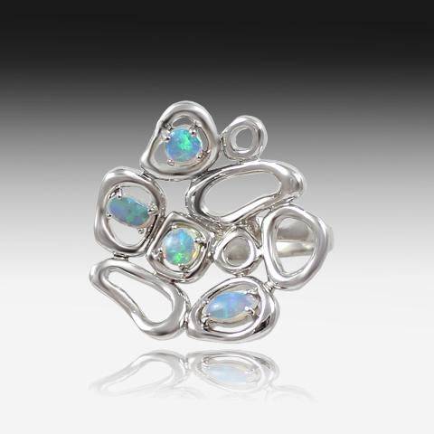 Silver Opal ring - Masterpiece Jewellery Opal & Gems Sydney Australia | Online Shop
