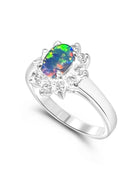 STERLING SILVER CLUSTER OPAL RING - Masterpiece Jewellery Opal & Gems Sydney Australia | Online Shop