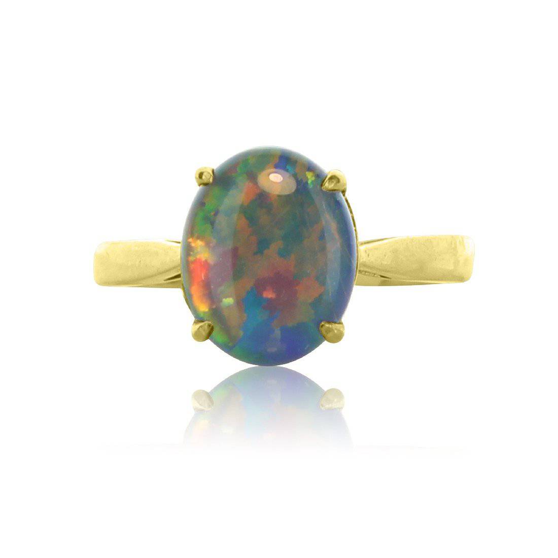 Sterling Silver Gold Plated Opal triplet ring - Masterpiece Jewellery Opal & Gems Sydney Australia | Online Shop