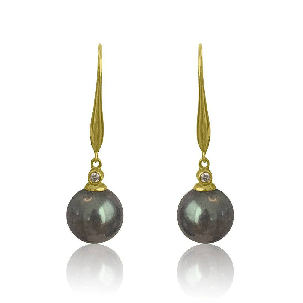 18kt Yellow Gold 11mm Black Pearls - Masterpiece Jewellery Opal & Gems Sydney Australia | Online Shop