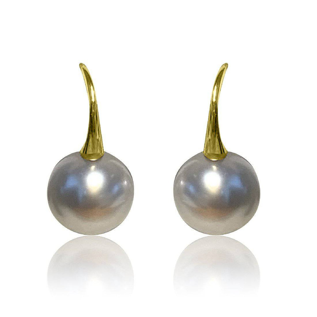 18kt Yellow Gold South Sea 12mm Pearl hook earrings - Masterpiece Jewellery Opal & Gems Sydney Australia | Online Shop
