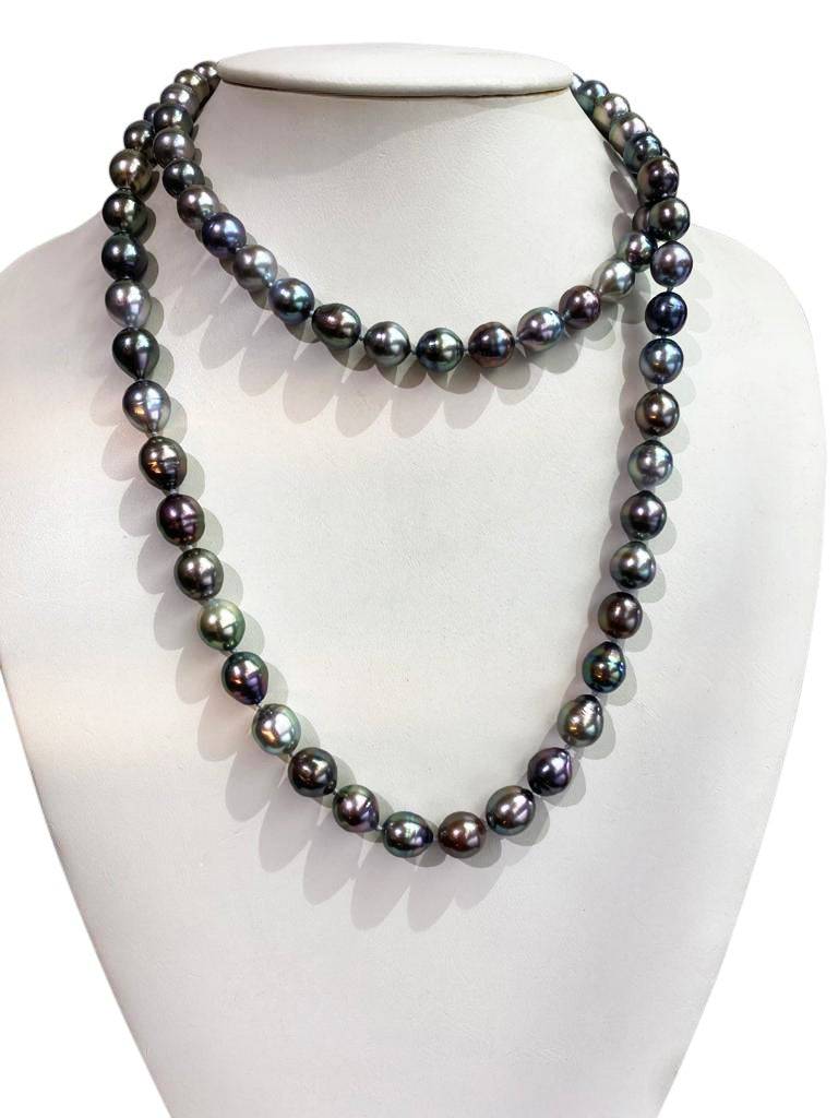 Masterpiece Jewellery - Black Tahitian South Sea Pearl Strand with 18kt White Gold Clasp - 10mm-11mm