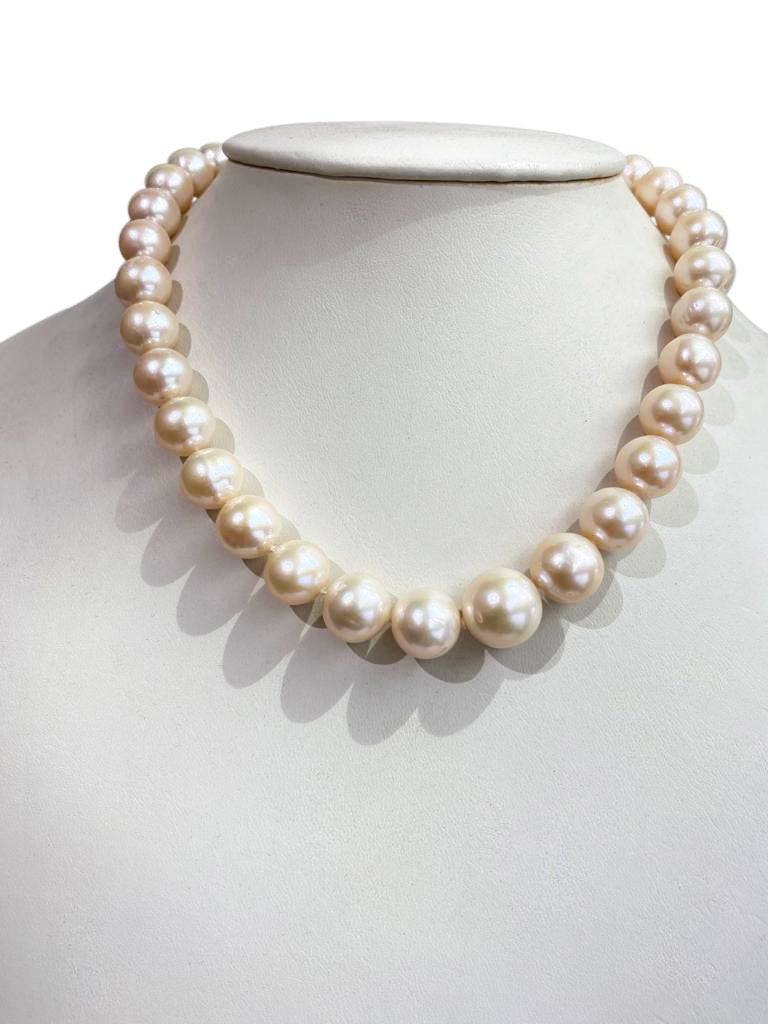 Masterpiece Jewellery - Champagne Rose Freshwater Pearl Strand with Sterling Sliver Clasp - 11-15MM