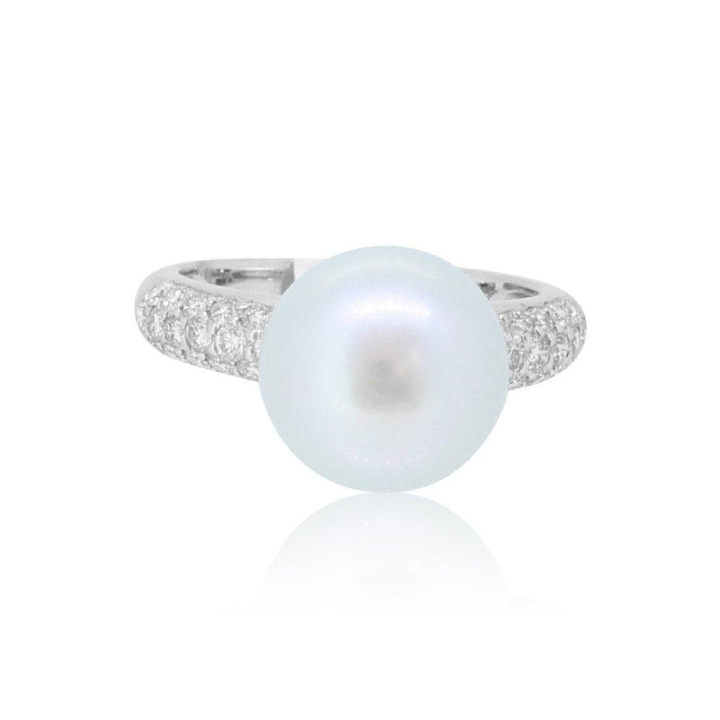 18kt White Gold South Sea Pearls and Diamond ring - Masterpiece Jewellery Opal & Gems Sydney Australia | Online Shop