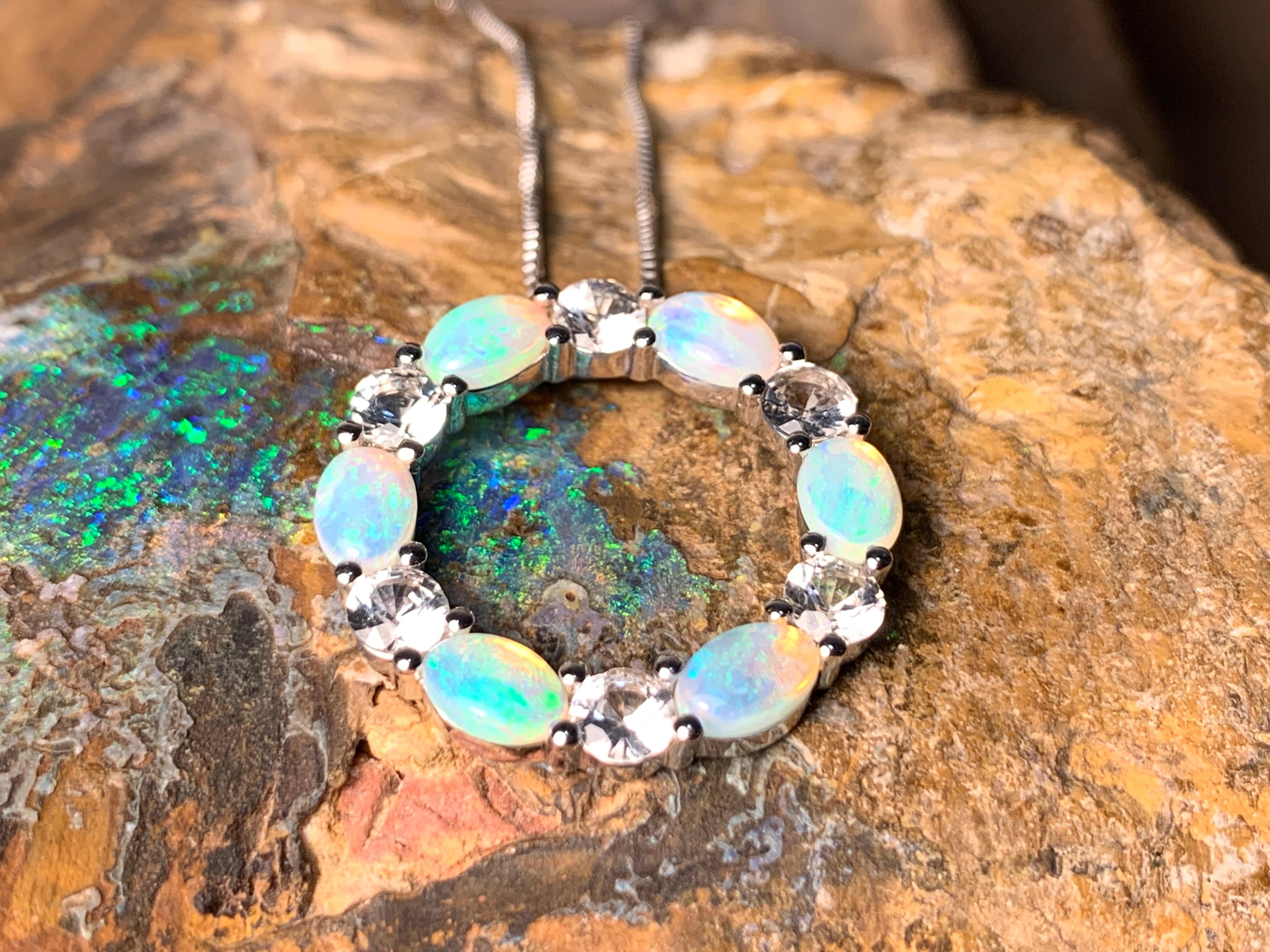 14kt White Gold circle of life - Masterpiece Jewellery Opal & Gems Sydney Australia | Online Shop